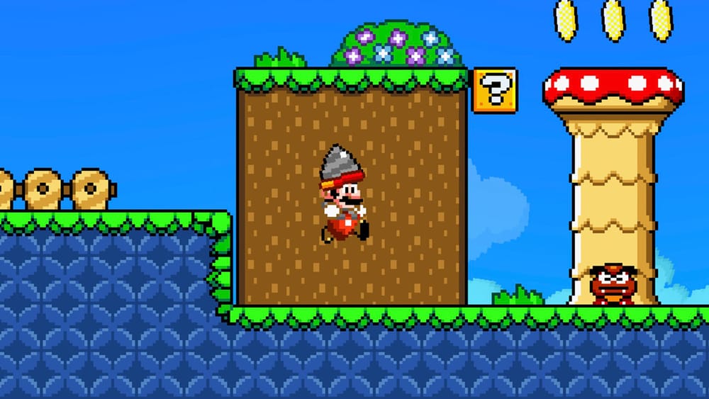 Drill Mario in the Super Mario Bros Wonder Demake