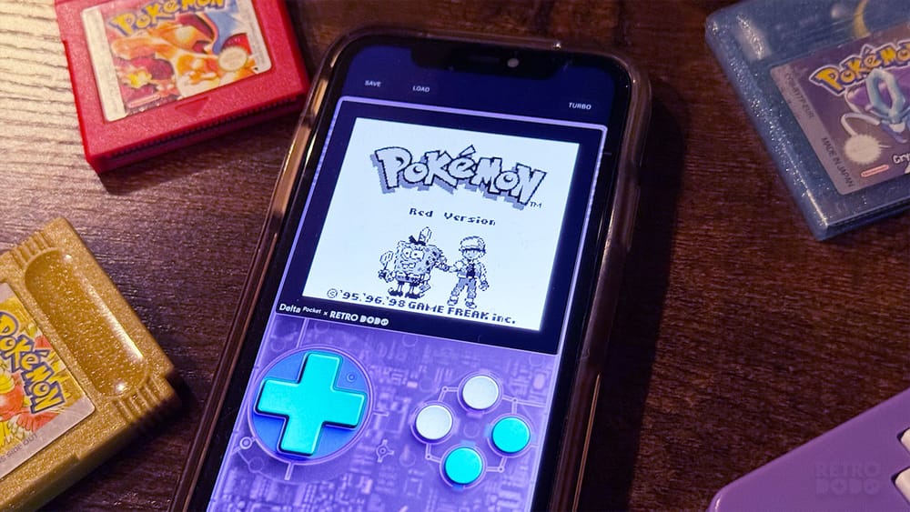 Pokémon Red with SpongeBob standing next to the trainer on the loading screen