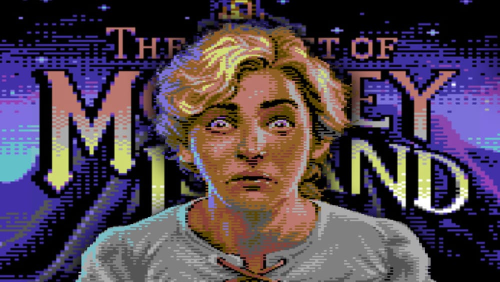 The Secret of Monkey Island logo and character redrawn for C64