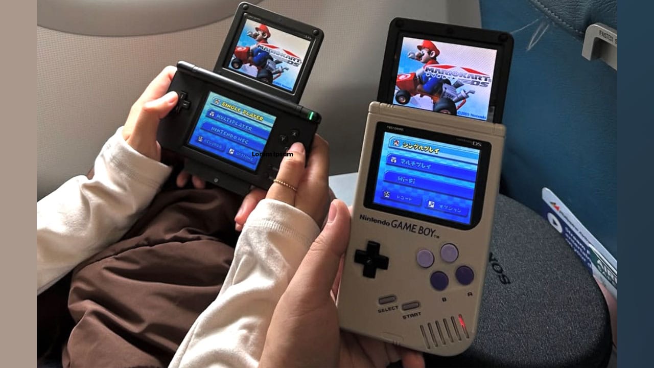 Two of Hairo's handheld console creations