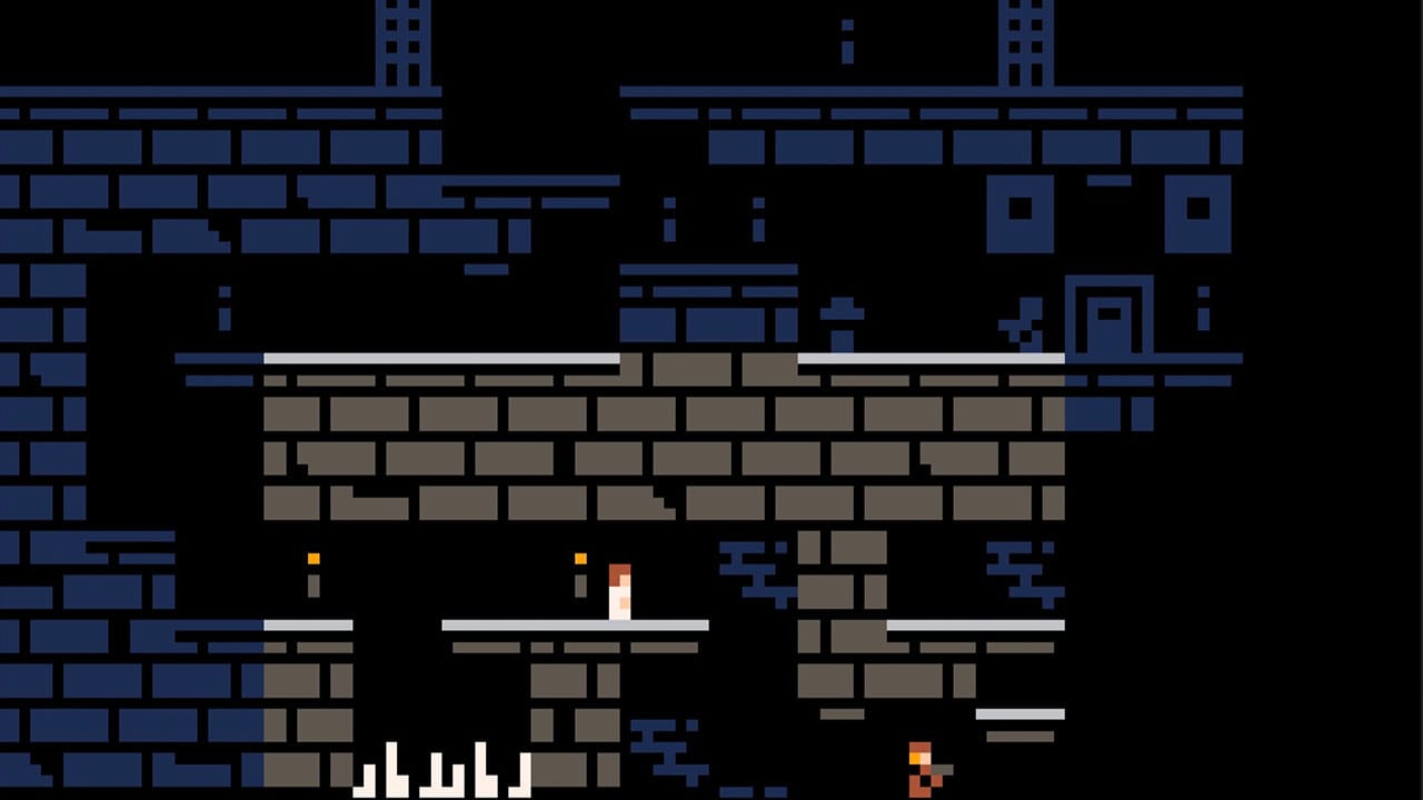 Retro game set in a dungeon with enemies