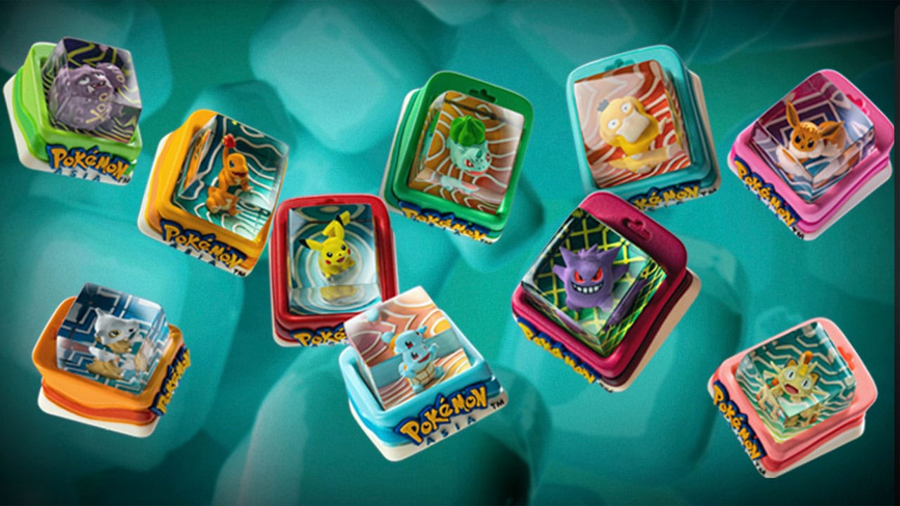 A selection of Pokémon Keycaps