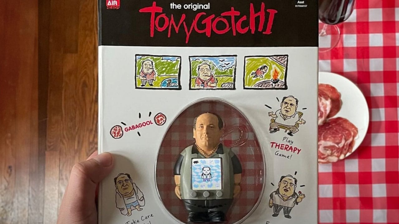 Close up of a Tonygotchi in a box