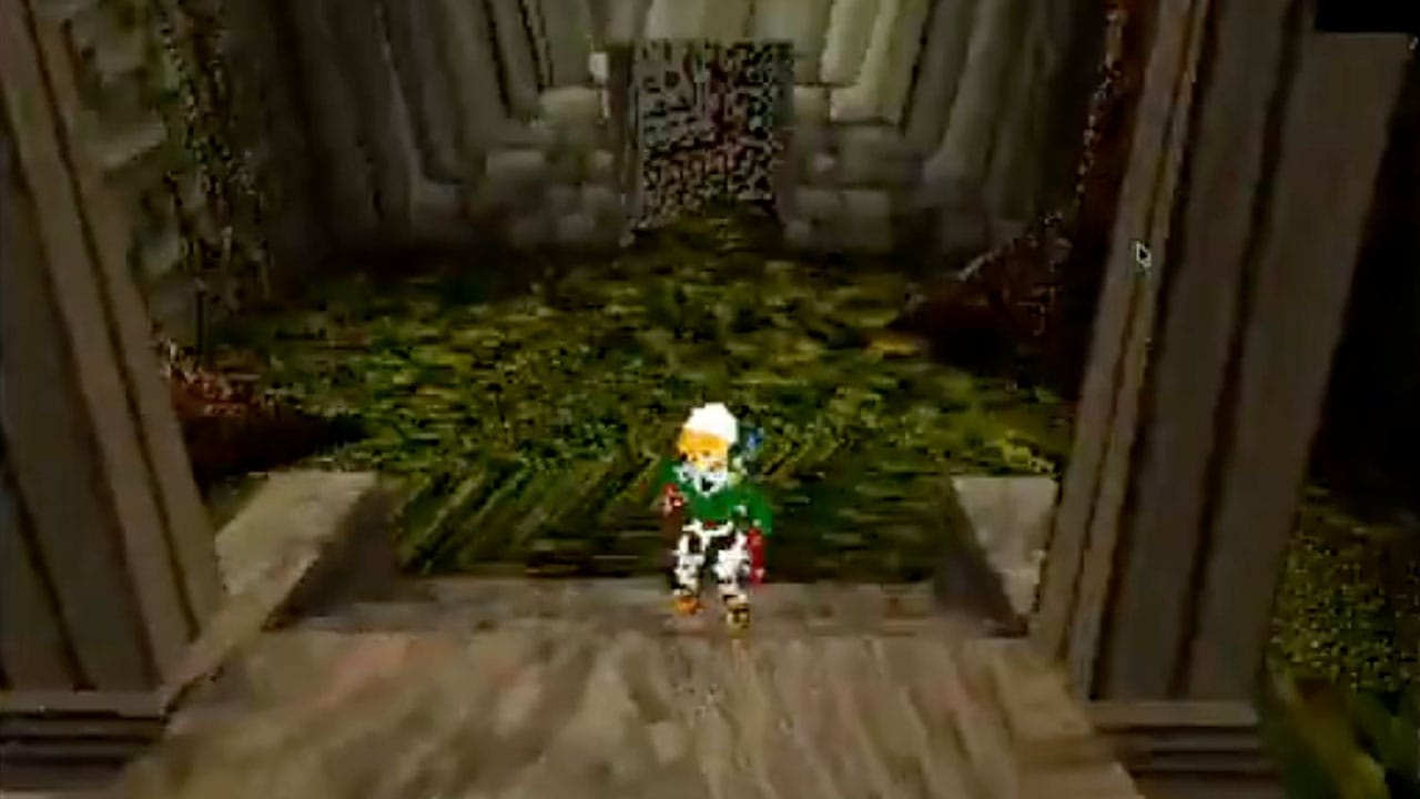 Link in the Forest Temple on PS1