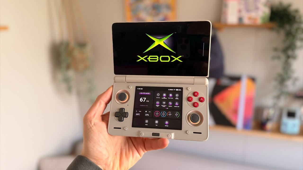 Brandon holding the AYN Thor with X1 Box running