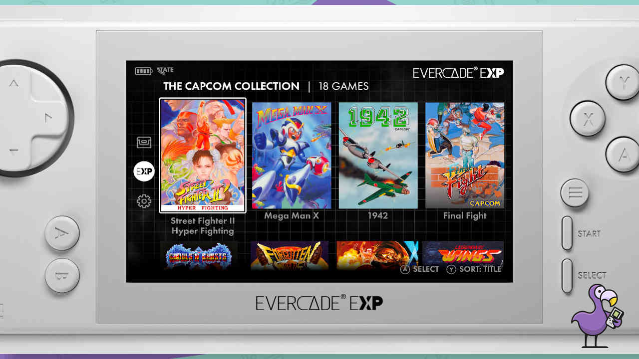 Evercade EXP Capcom Menu