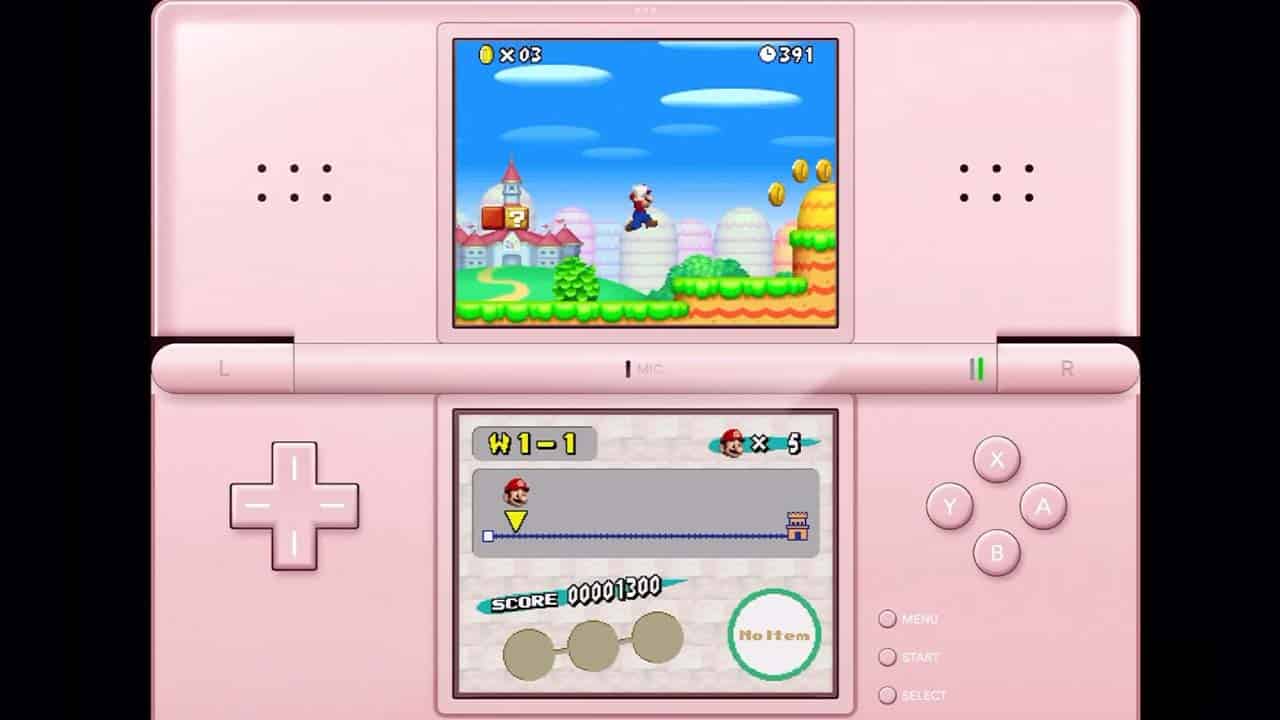 Ipad Delta Emualtor showing Mario NDS game