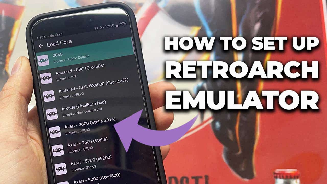 Seb's phone showing RetroArch cores