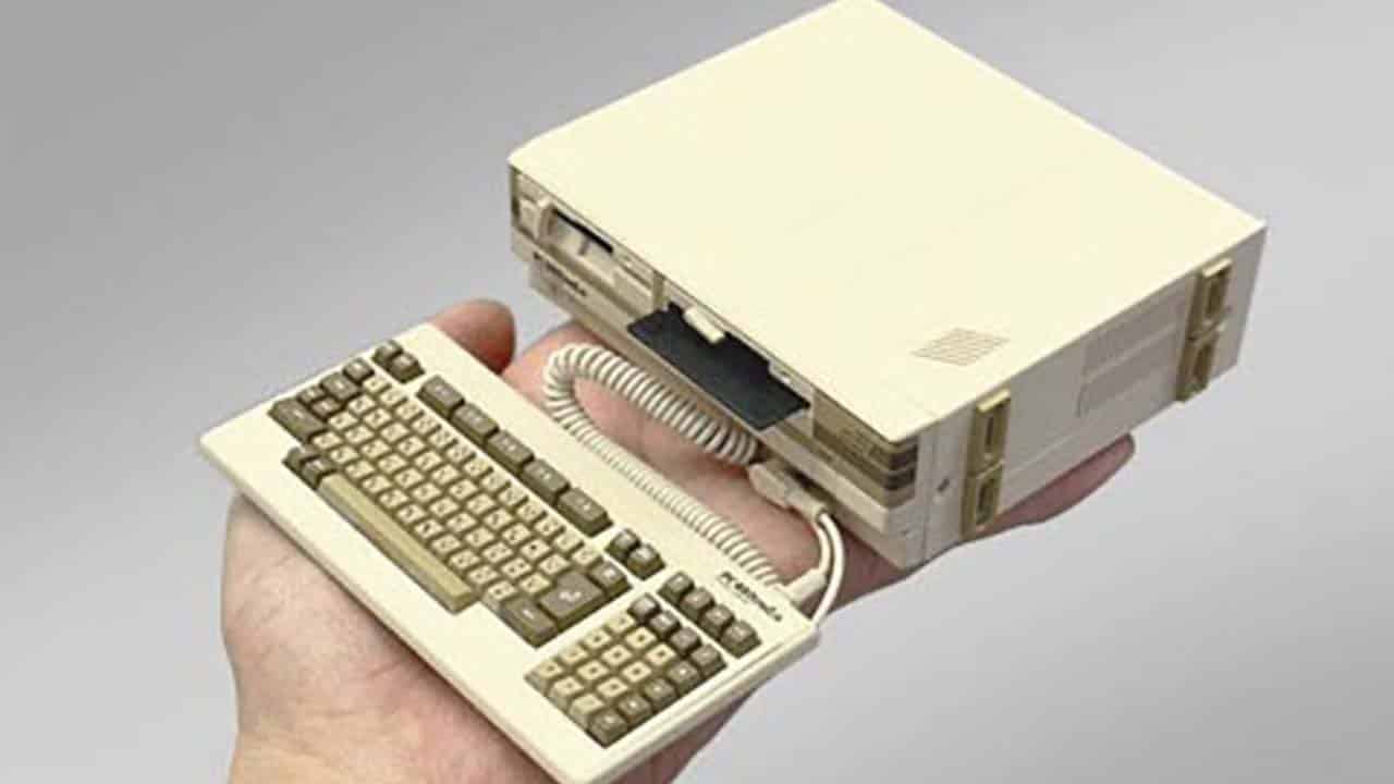 Image of the PC-88 in a hand