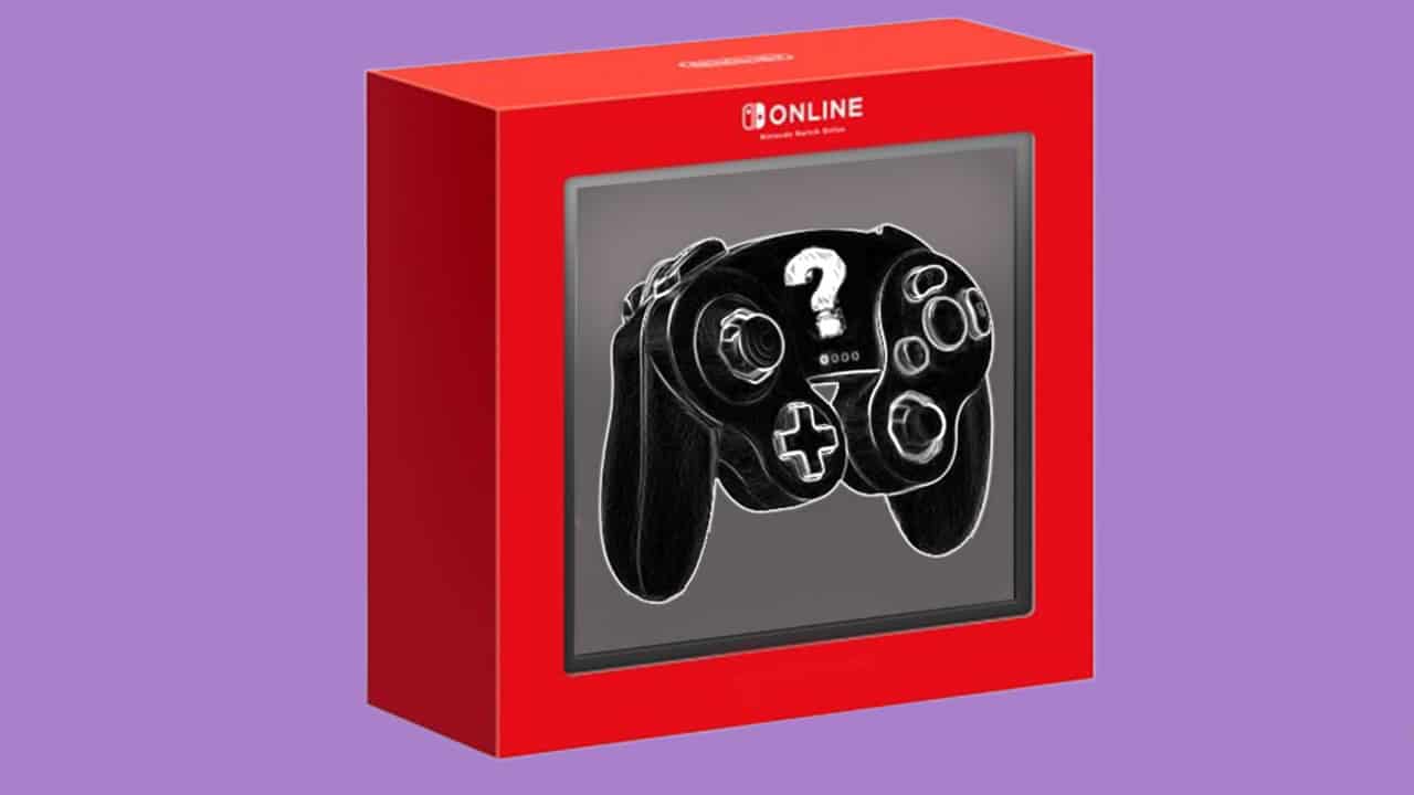 A Nintendo Switch gamecube controller inside the NSO redbox