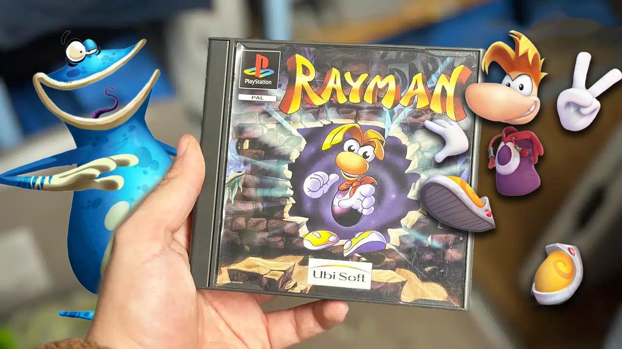 Rayman game with characters either side