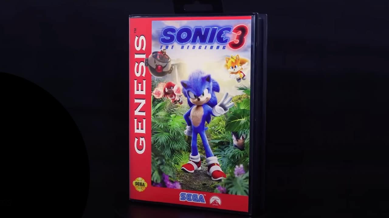 A new game case and game promoting Sonic 3