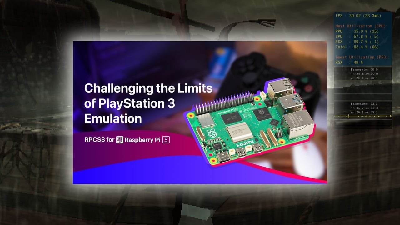 raspberry pi ps3 emulation blog post featured image on the background of a God of War level