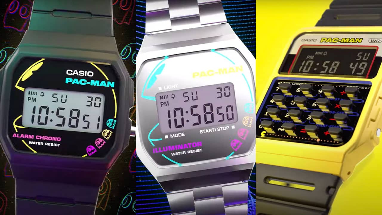 A selection of the Casio Pac-Man Watches