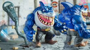 Different angles of the new Street Sharks Ripster figurine