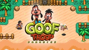 Goof Troop Paradise logo and beach level