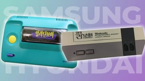 A Master System console and a NES rebranded by Samsung and Hyundai