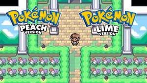 Gameplay from Pokémon Peach & Lime with logos