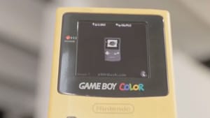 Game Boy Color shader demo on a yellow GBC 