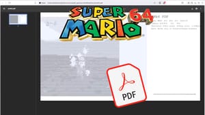 A clip of Super Mario 64 as a PDF