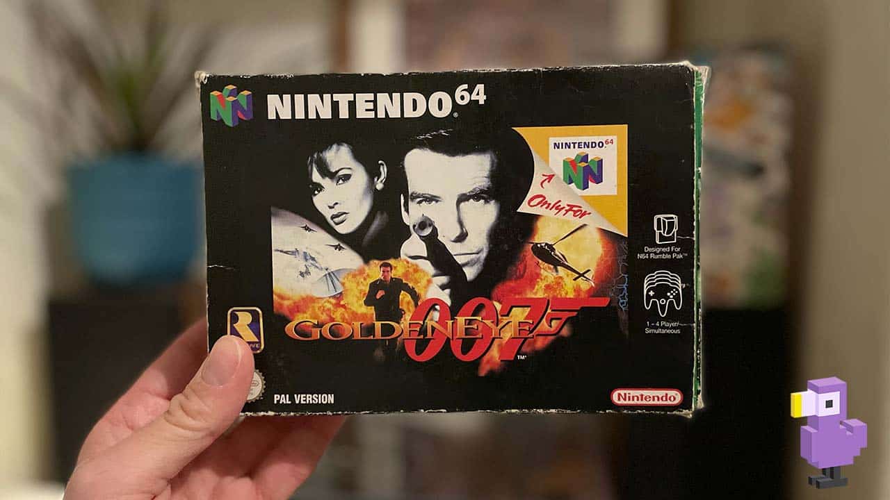 Goldeneye 007 n64 game box in Seb's house