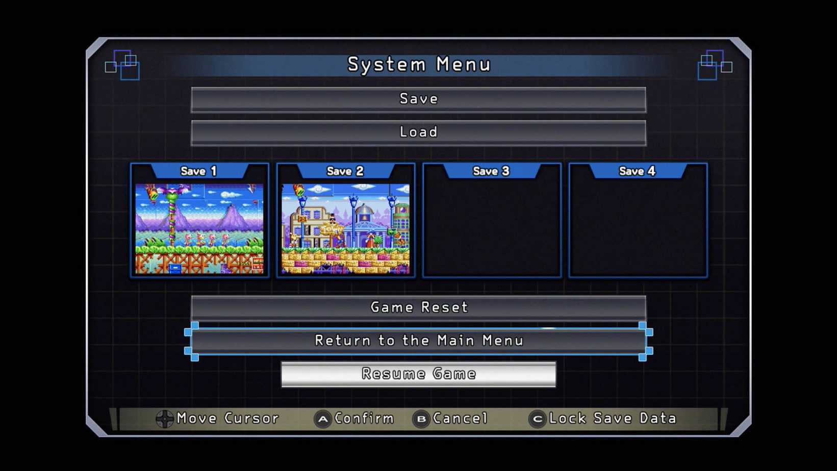 sega mega drive mini system menu