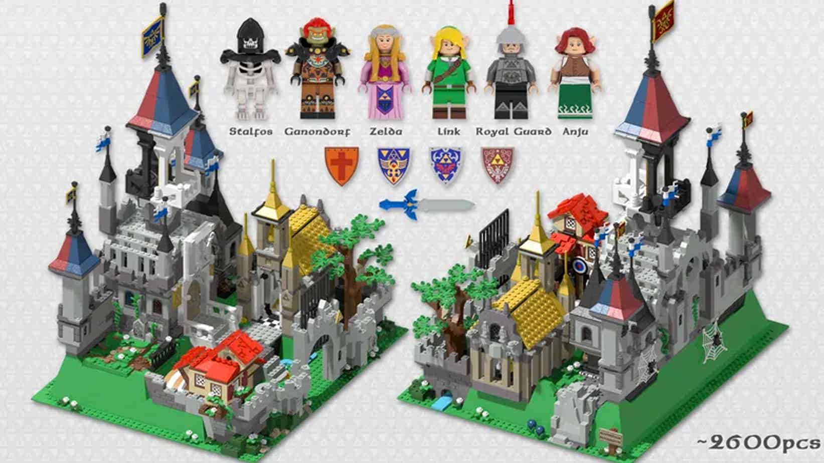 Lego Zelda - Hyrule Castle front and back view