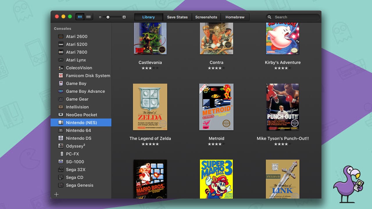 Best NES Emulators - OpenEMU games interface