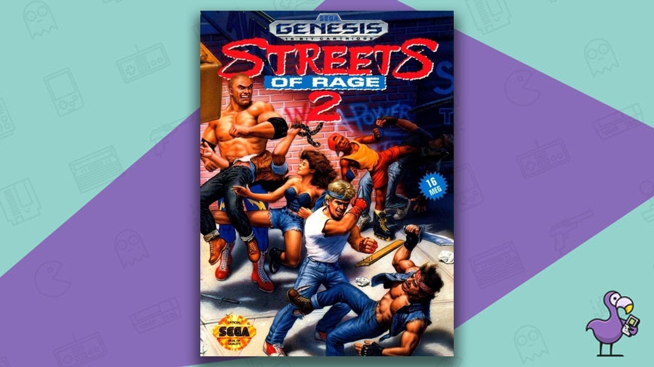 Sega Genesis Streets of Rage 2 Game Case Cover Art