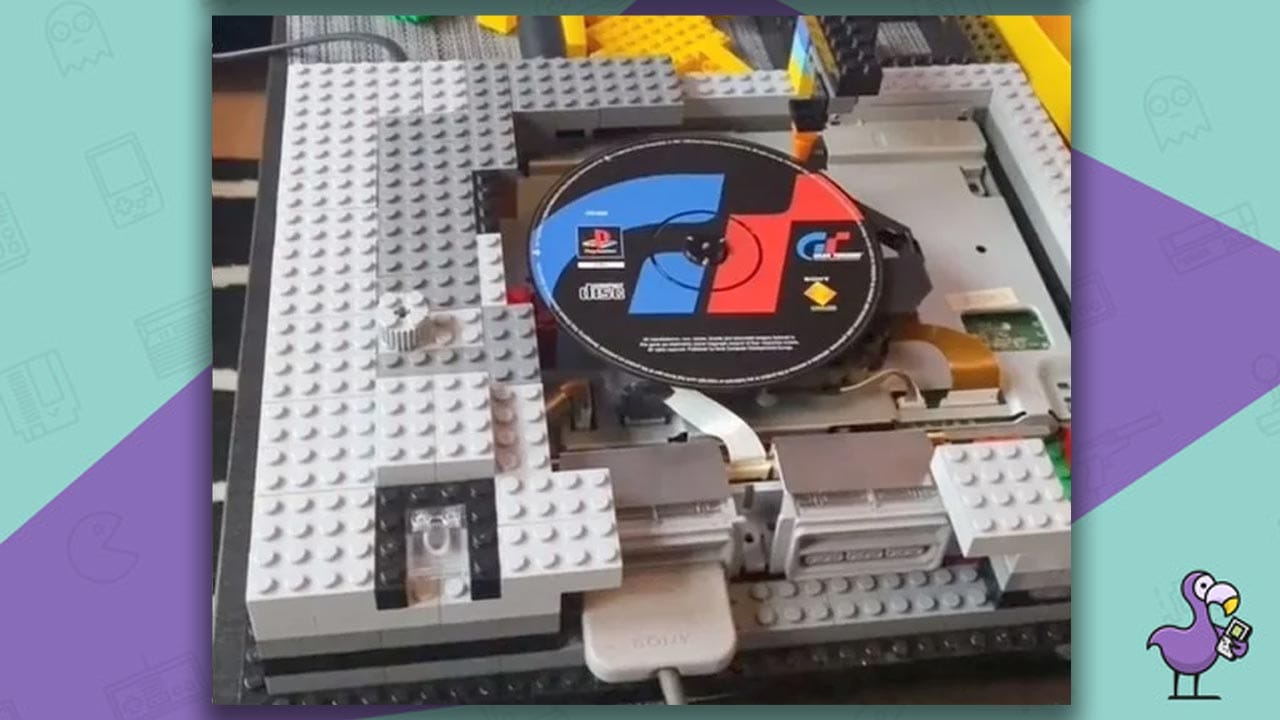 Working Lego Ps1 Console showing Gran Turismo disc