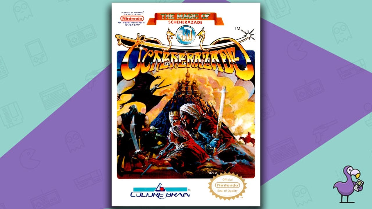 The Magic of Scheherazade NES game box