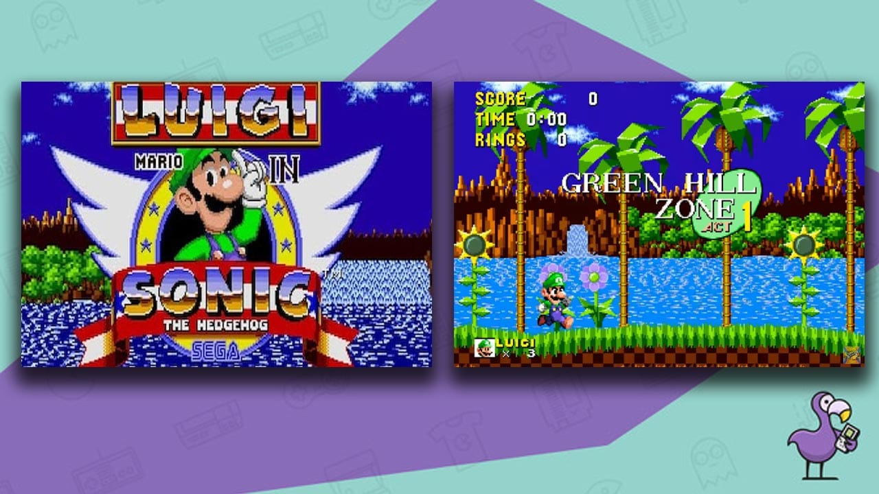 Luigi in Sonic the Hedgehog 1 mod gameplay