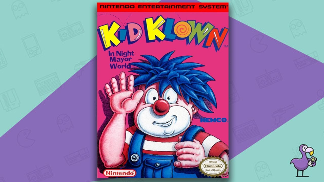 Kid Klown in Night Mayor World NES game box