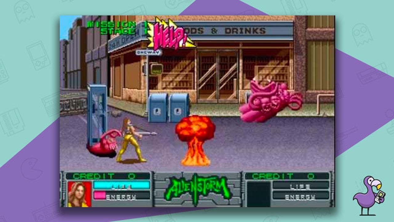 alien storm mega drive gameplay