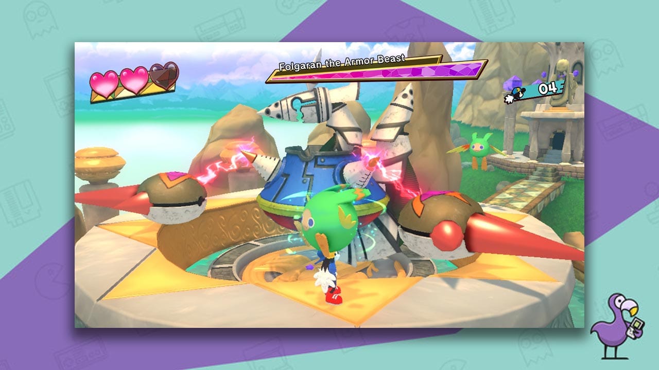 How To Beat Folgaran The Armor Beast In Klonoa Phantasy Reverie Series - Folgaran the Armor Beast spinning arms