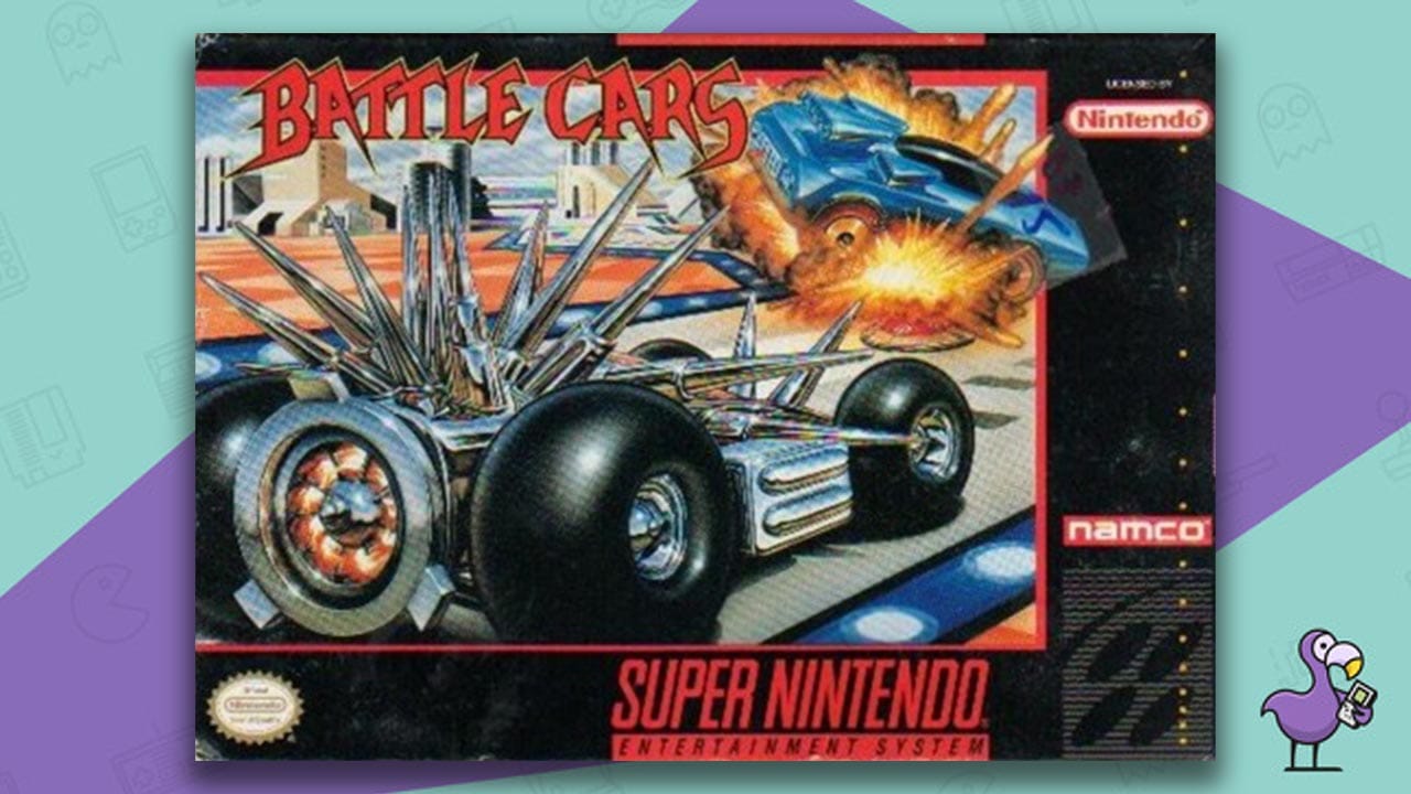 Battle Cars game box for the SNES