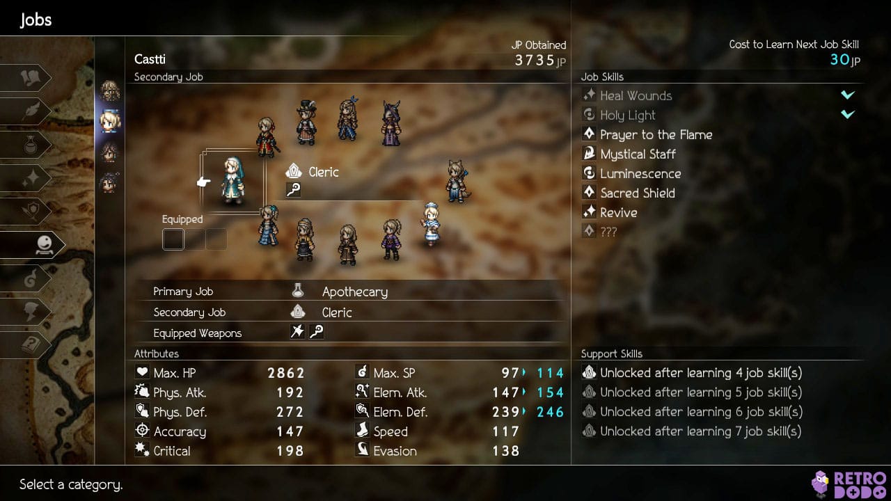 best job combinations in Octopath Traveler II - casti