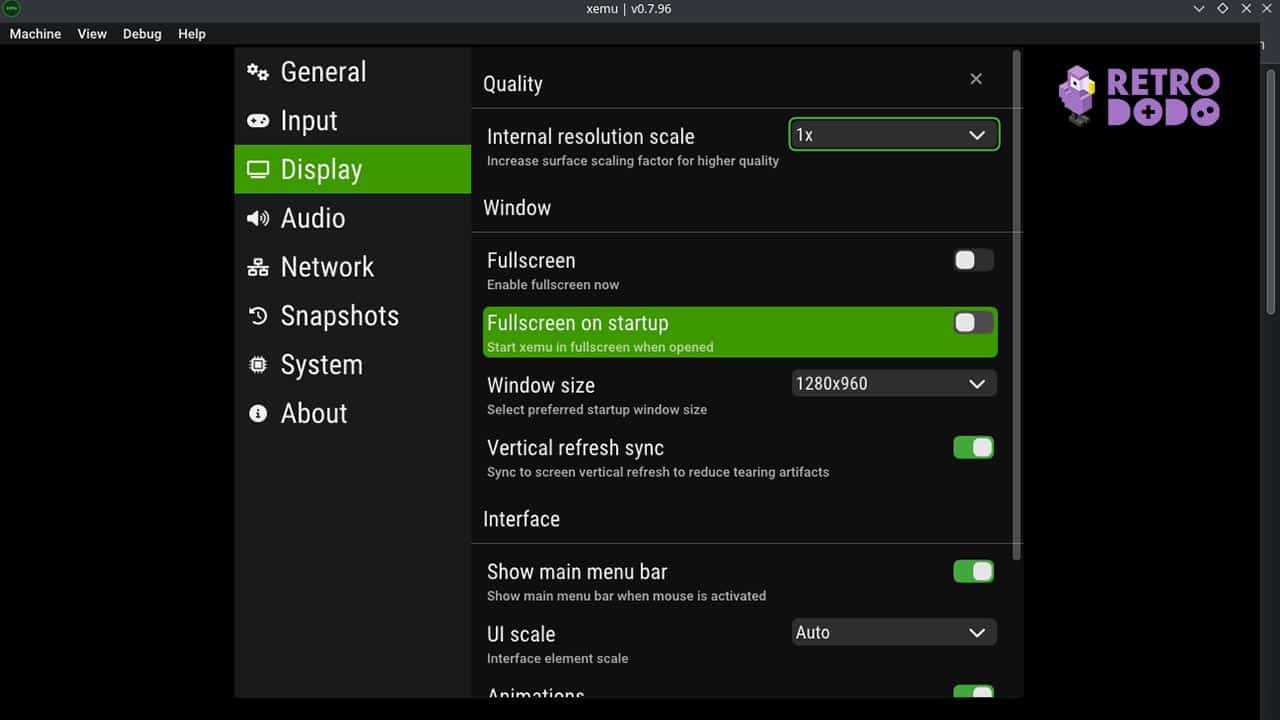 How To Emulate The Original Xbox On Steam Deck - Xemu settings for Steam Deck