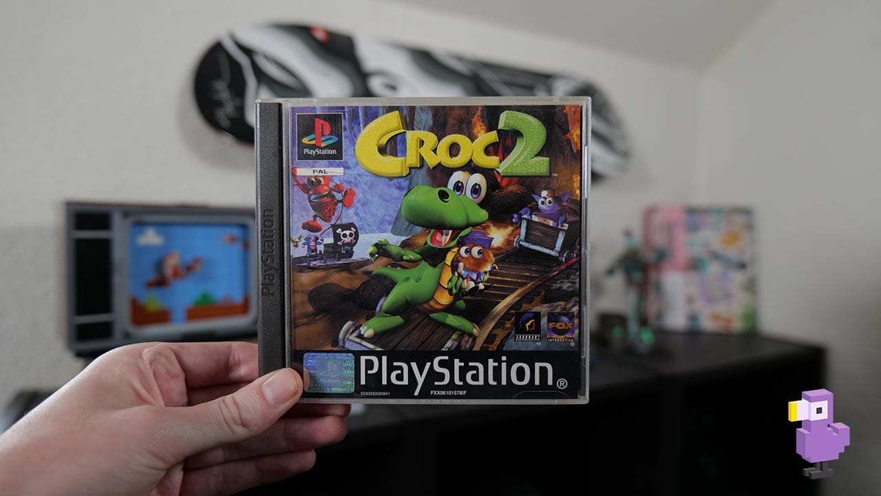 Rob holding his copy of Croc 2 for the PS1