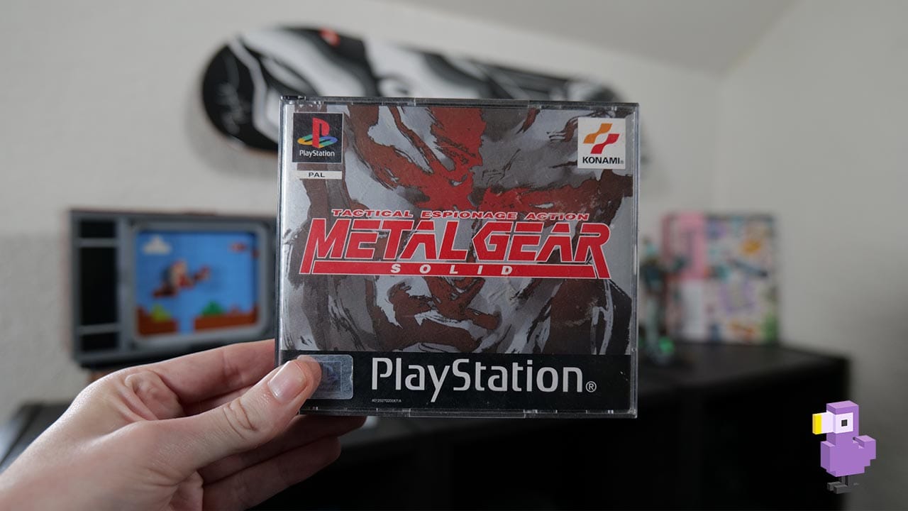 Metal Gear Solid game case in Rob's hand