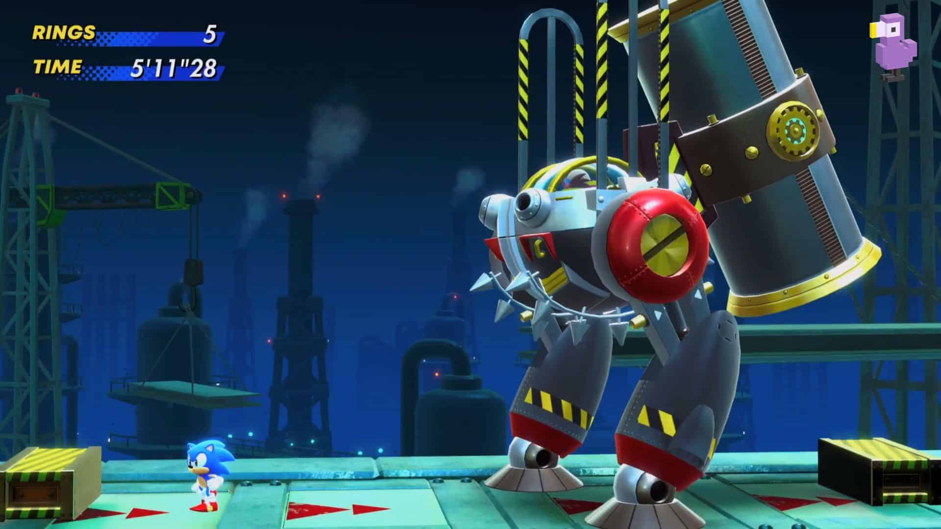 SONIC FACES EGGMAN IN HIS MACHINE