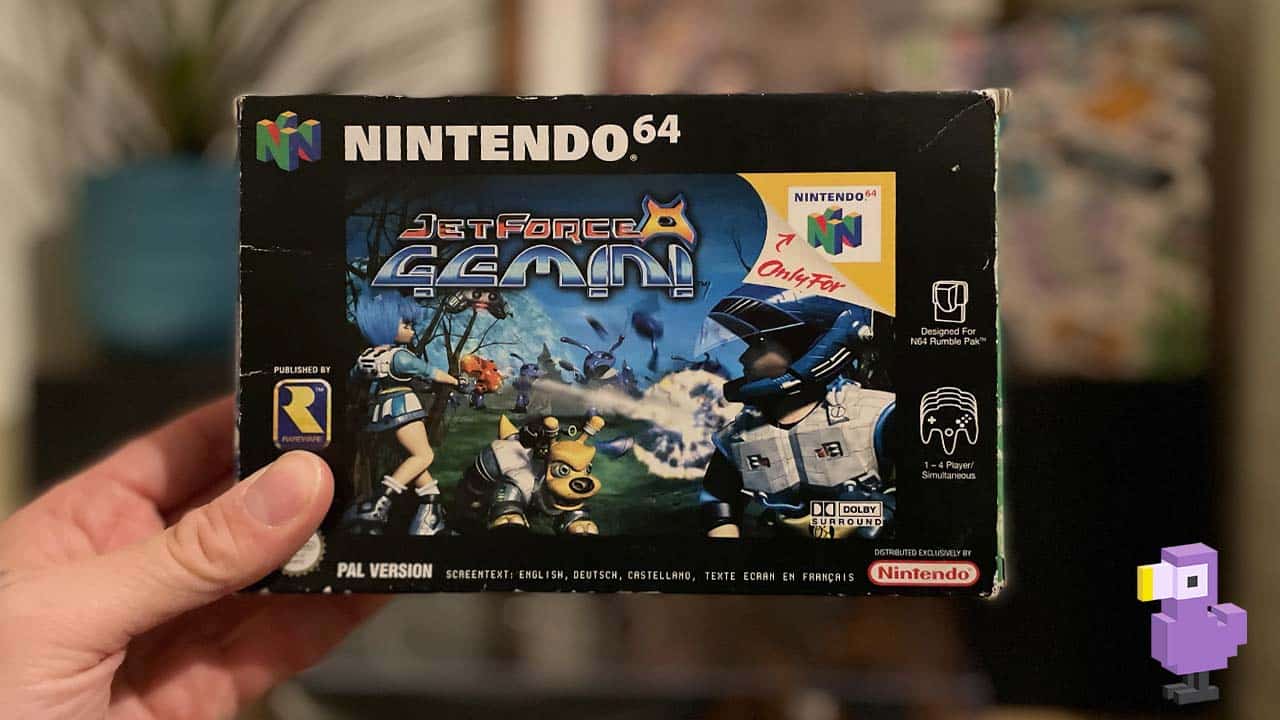 Jet Force Gemini N64 Game Box in Seb's hand