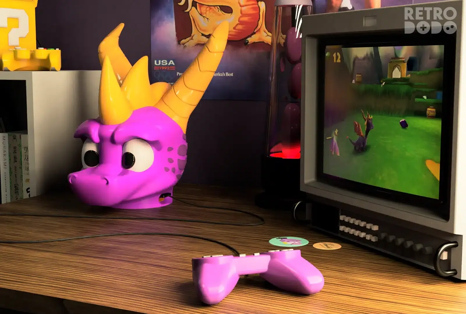 spyro the dragon ps1 console concept