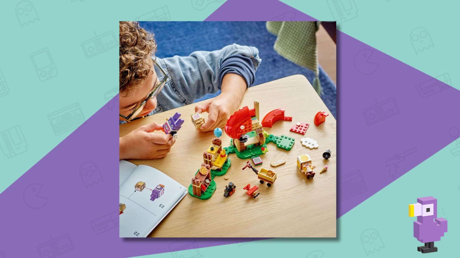 child playing with lego