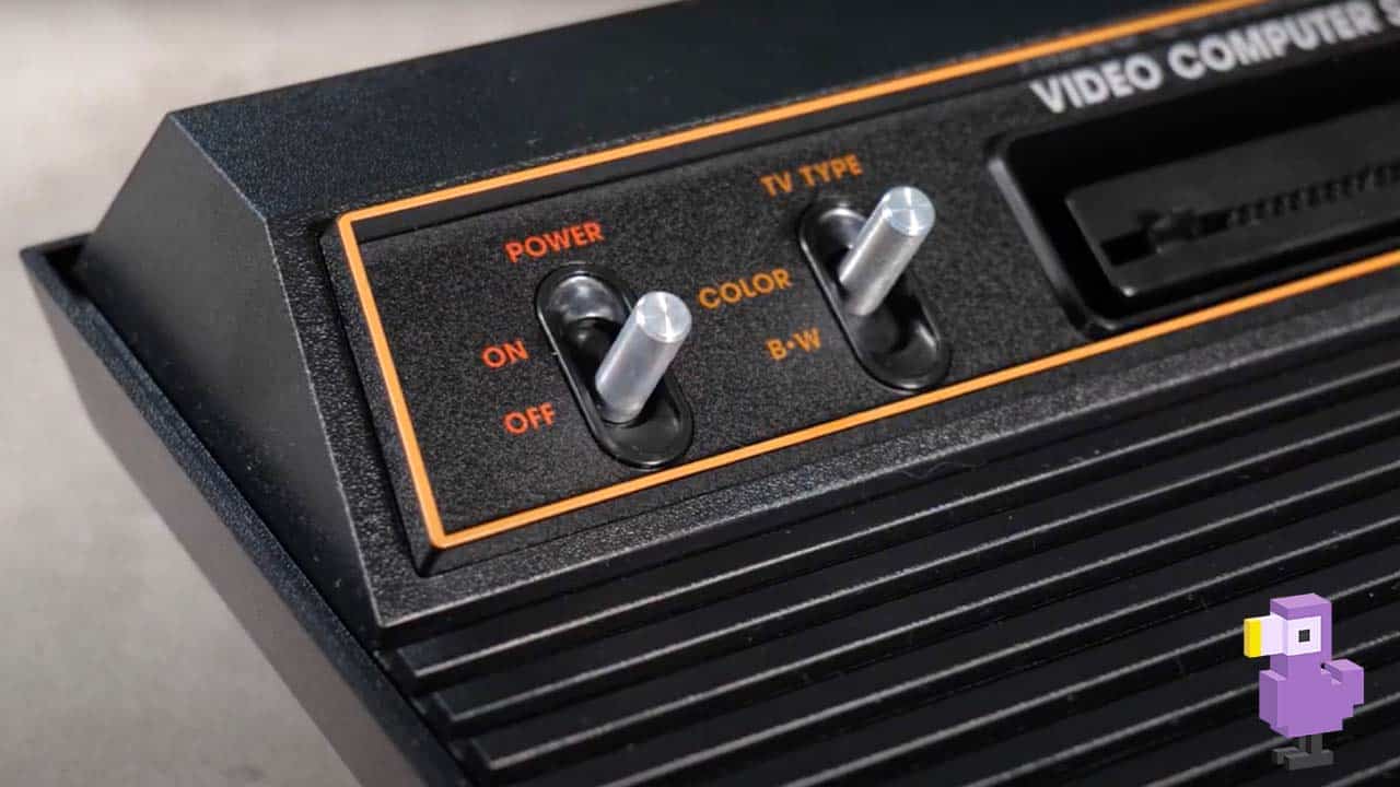 Switches on the front of the Atari 2600+