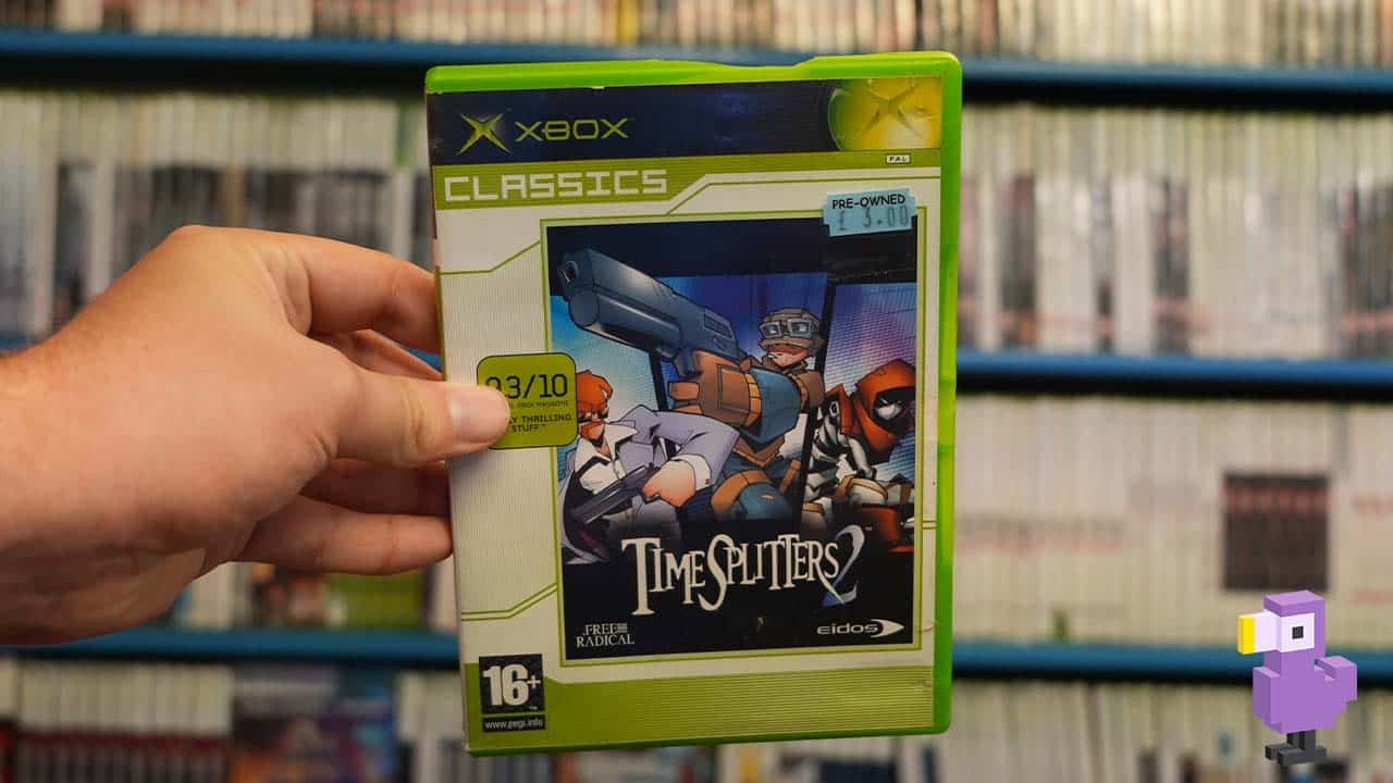 TimeSplitters 2 game box for the original Xbox