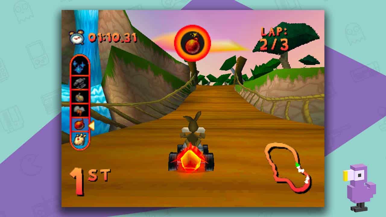 Wile E. Coyote in a car racing - Looney Tunes Racing gameplay