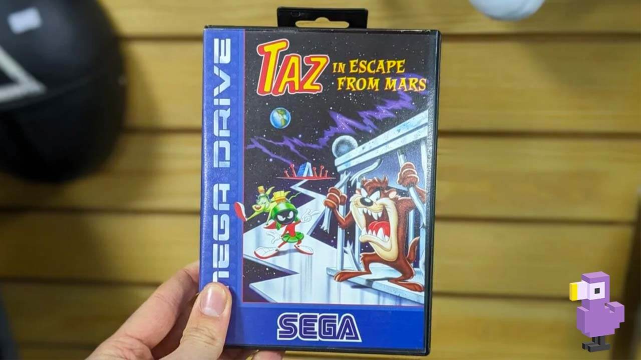 Taz In Escape From Mars game case for the Sega Mega Drive