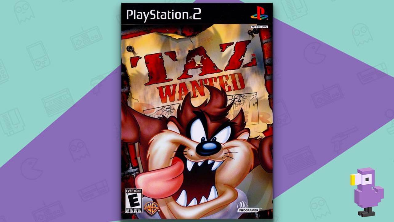 Taz Wanted game case for the PS2