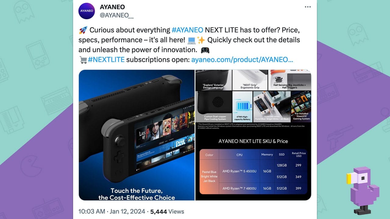 AYANEO Next Lite Price and CPU